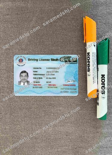 Pakistan Sindh province driving license (2016 present) photolook FRONT